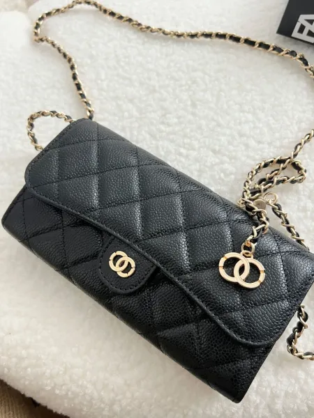 Chanel Wallet on Chain Gray Quilted Caviar Leather - 4