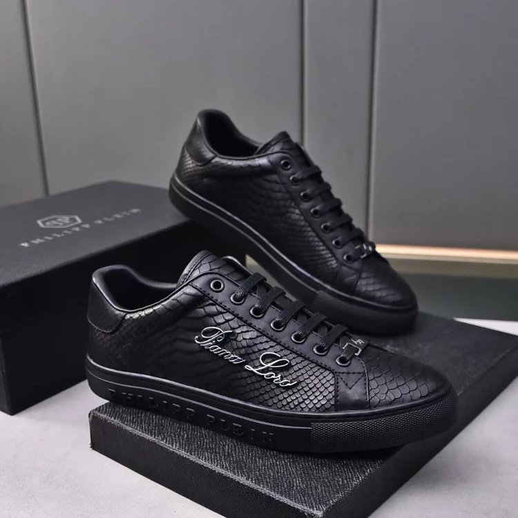 Philipp Plein Sneakers Low-Top Snakeskin-Embossed Lace-Up — 2