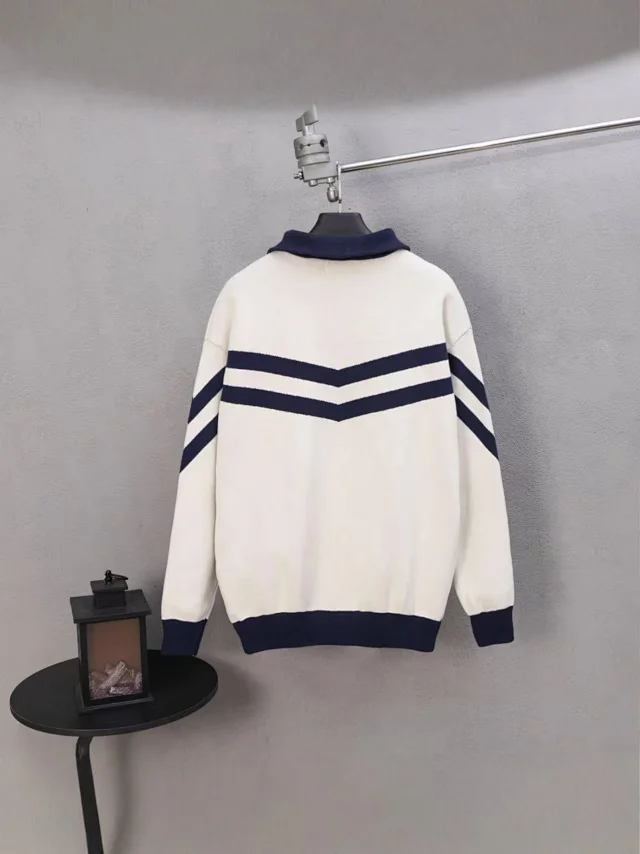 Louis Vuitton Knitwear Color-Block Chevron Full-Zip Knit Cardigan product detail image 3