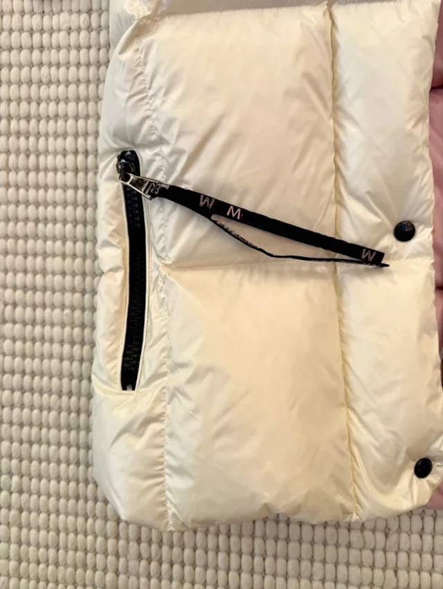 Moncler Vests Hooded quilted puffer vest with contrast shoulder panels product detail image 5