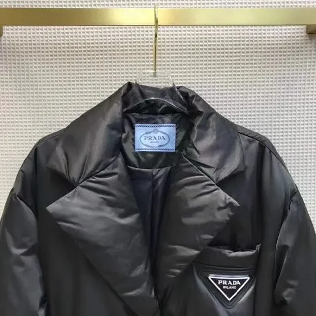 Prada Down Jackets Belted puffer jacket with flap pockets product detail image 8
