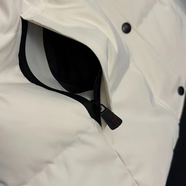 Moncler Down Jackets Belted hooded padded jacket with contrast cuffs product detail image 3