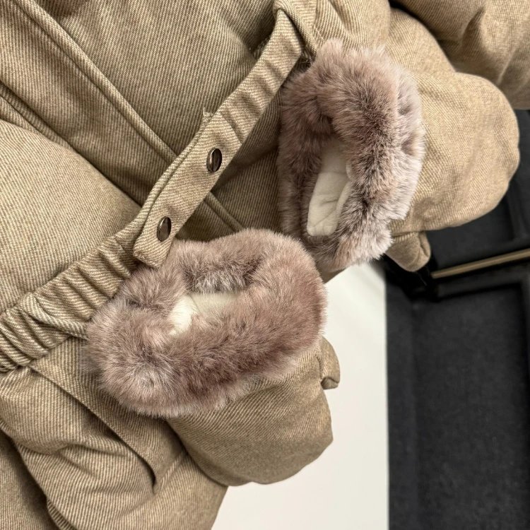 NYPY Matching Sets 5382 fur-trimmed belted puffer jacket, hooded top and wide-leg trousers set image 6