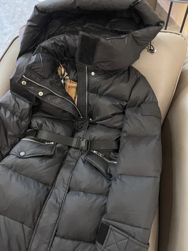 Unbranded Down Jackets Hooded Belted Long Puffer Jacket product detail image 3