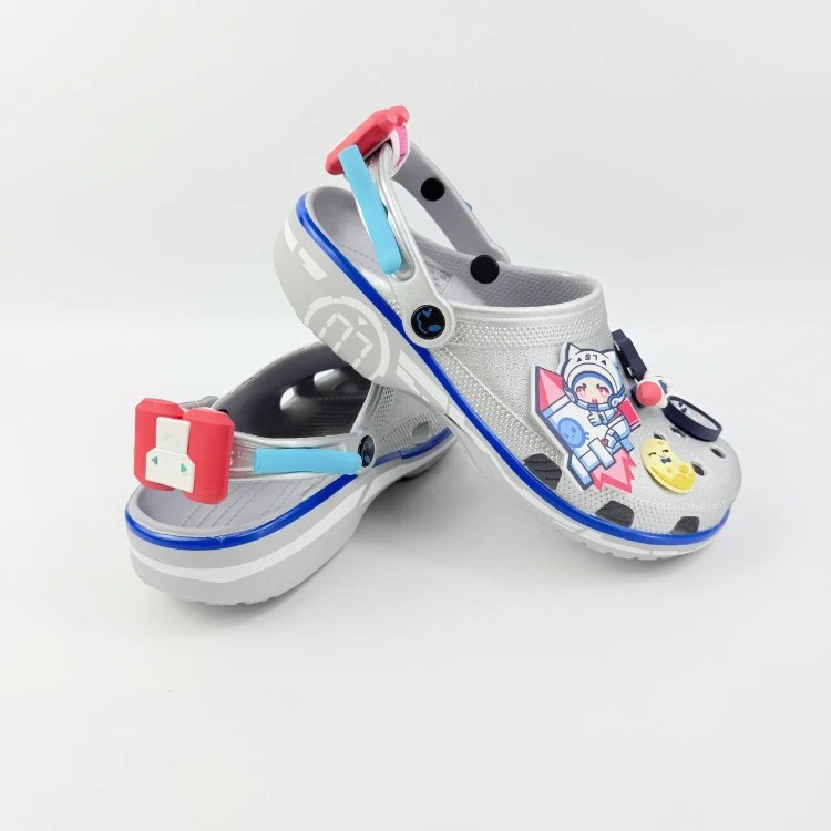 Crocs Classic Silver Space Theme Clogs