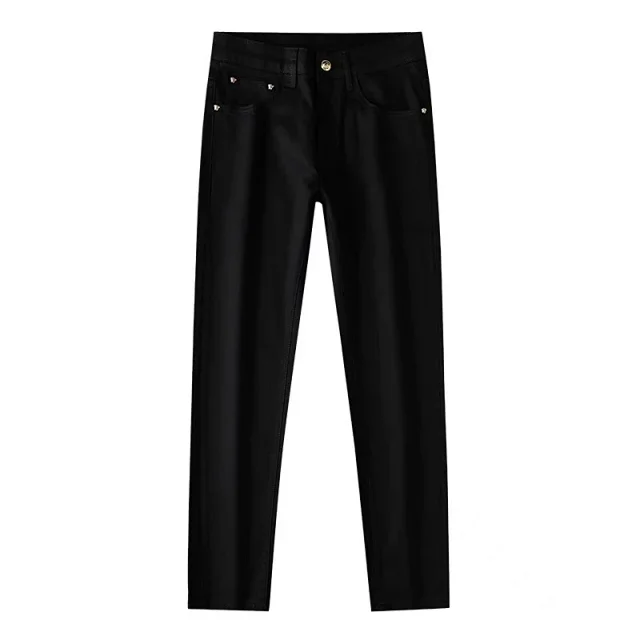 Unbranded Jeans Black with gold Medusa-head embroidery product detail image 4