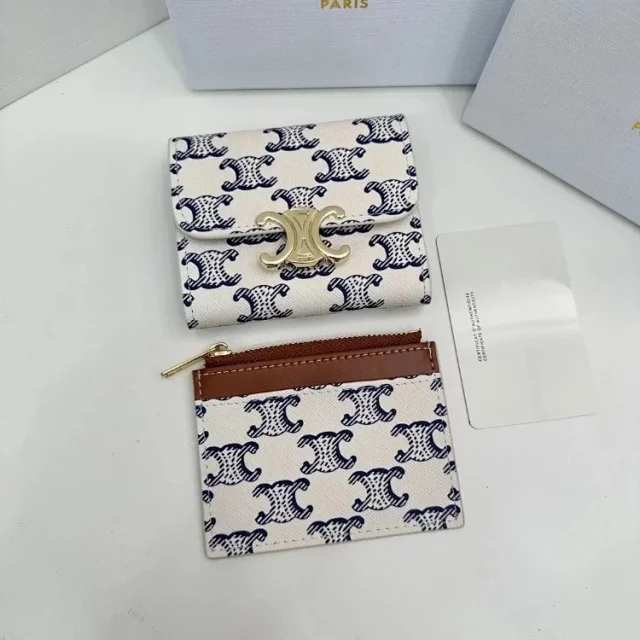 Celine Wallets & Card Holders Triomphe Flap Wallet with Detachable Zip Holder product detail image 5