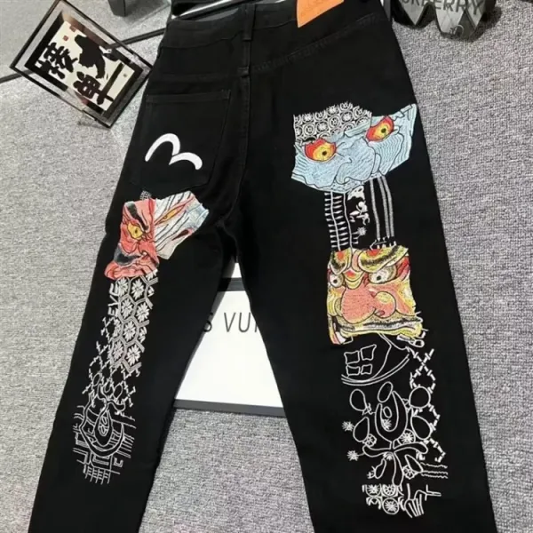 A Bathing Ape x Medicom Toy Denim Pants Black Multicolor Jeans - 3