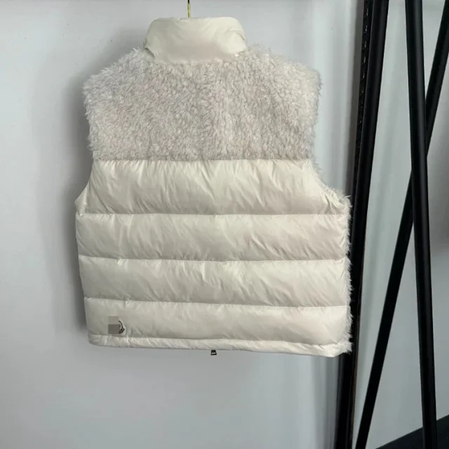 Moncler Vests Teddy Fleece Zip Vest with Padded Collar product detail image 2