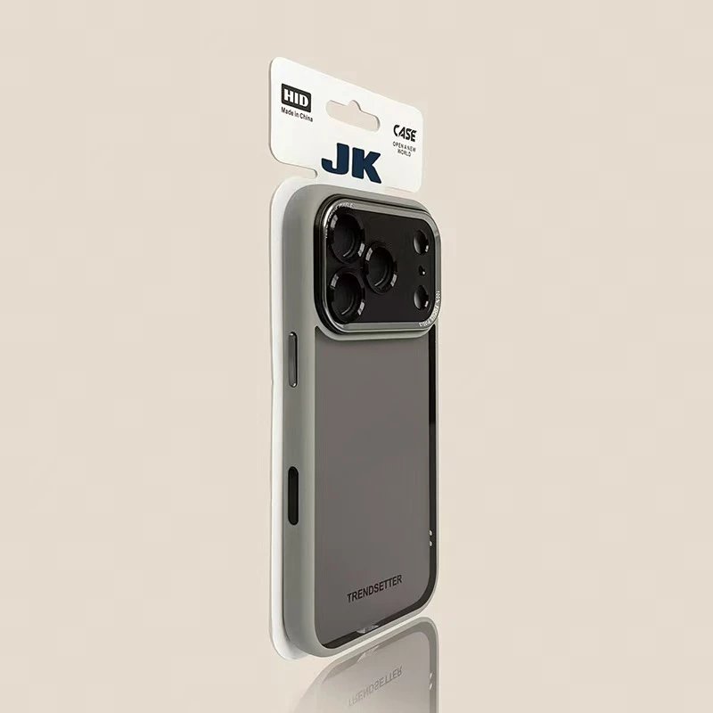 Metal lens (gray) with a black backplate—truly resists yellowing.