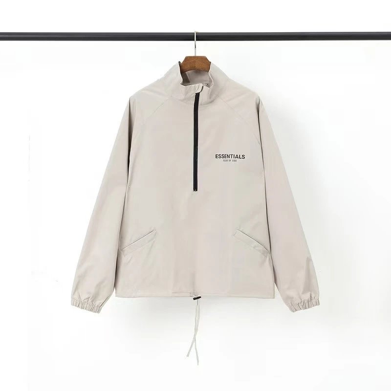 Fear of God Jackets ESSENTIALS 1977 Logo Coach Jacket — 219 Apricot Color