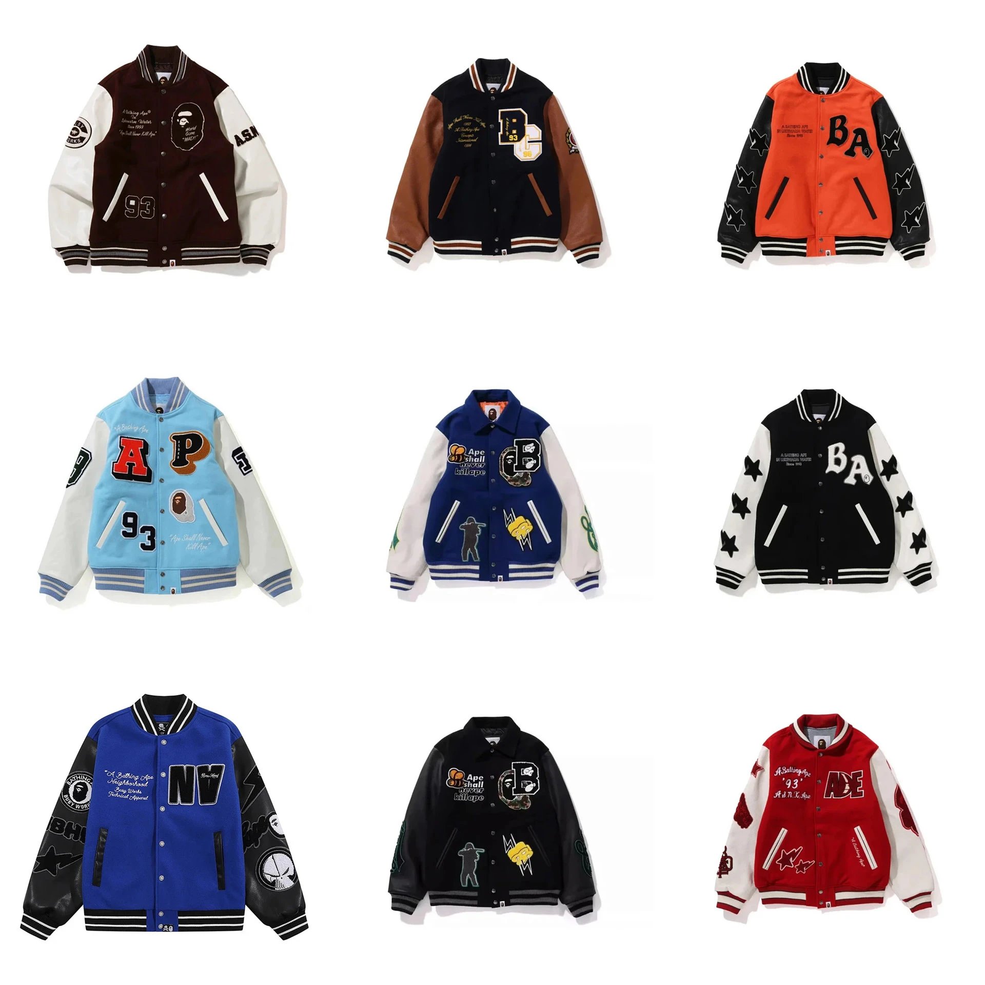 A Bathing Ape Varsity Jacket [18 styles]