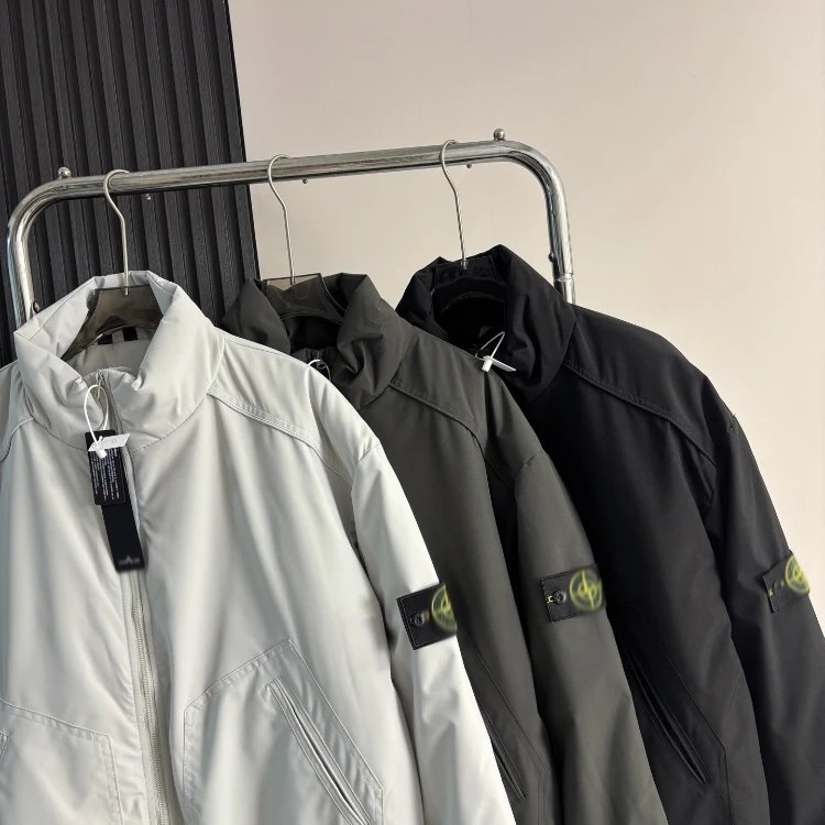 Stone Island Jackets Stand Collar Padded Jacket with Compass Sleeve Patch image 2