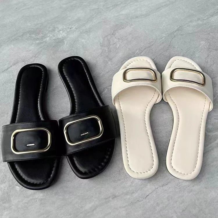 MAYA FUR Buckle Slide Sandals - 004012