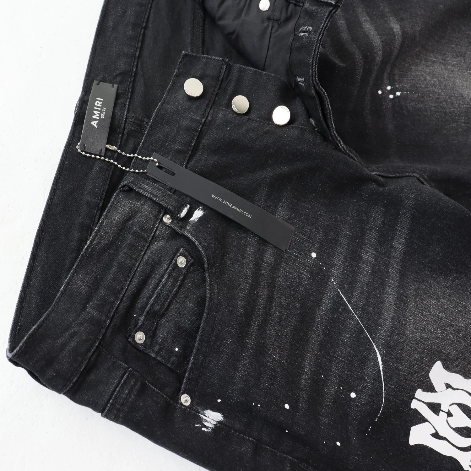 Amiri Jeans Paint-Splatter Distressed Slim-Fit image 2
