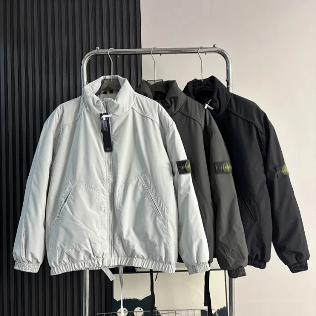 Stone Island Jackets Stand Collar Padded Jacket with Compass Sleeve Patch product detail image 1