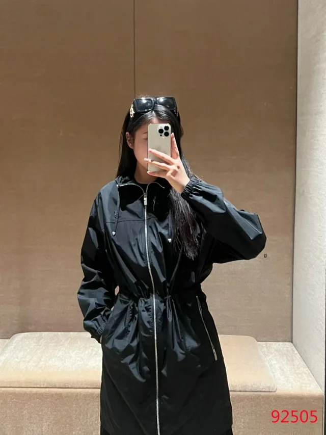 Unbranded Coats Hooded zip-front drawstring-waist coat product detail image 5