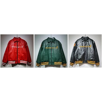 Porsche Racing Leather Bomber Jacket [3 styles]