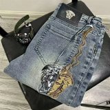 Versace Medusa Embroidered Denim Jeans