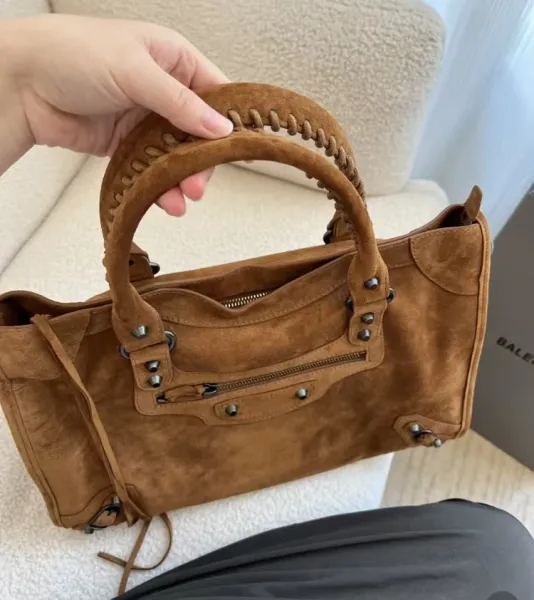 Balenciaga Classic City Gray Suede Handbag - 7