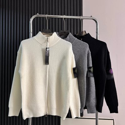 Stone Island Ribbed Zip-Up Knit Sweater [3 styles]