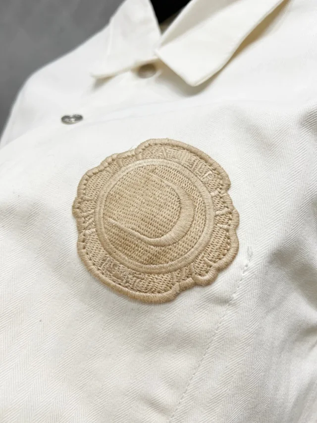 Unbranded Jackets Button-Front Denim Jacket with Monogram-Style Print product detail image 7