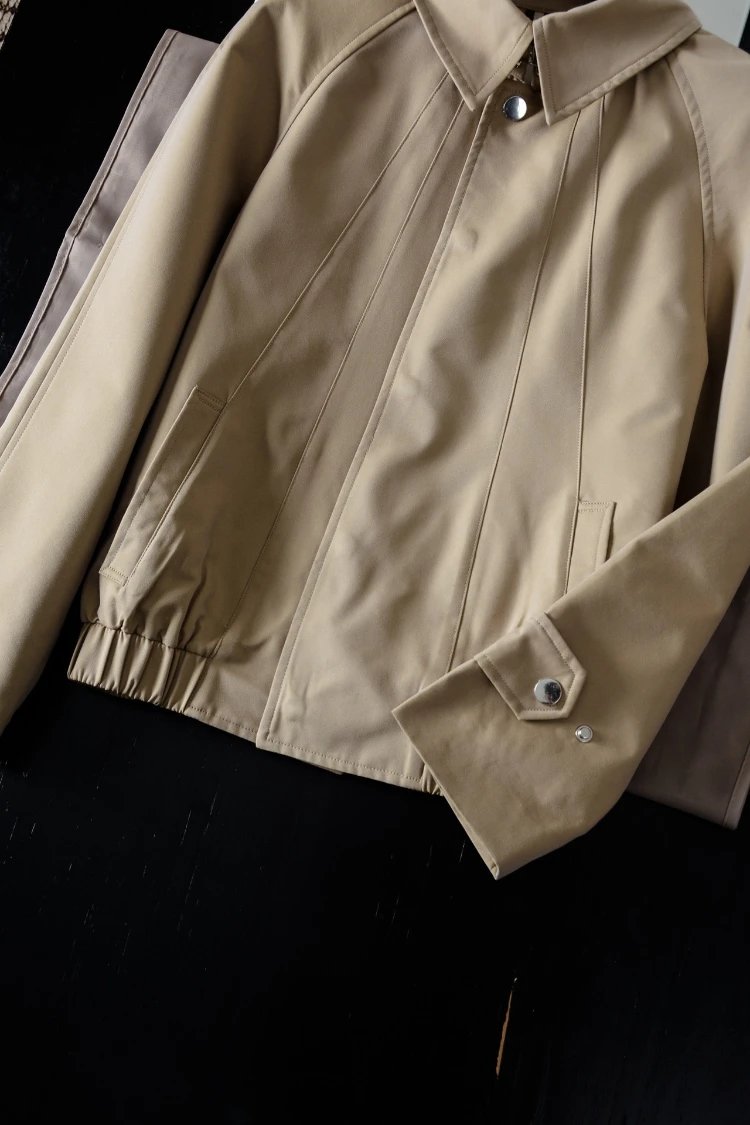 Unbranded Jackets Pointed-Collar Paneled Jacket with Elastic Hem image 2