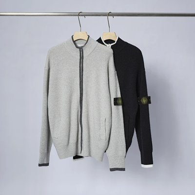 Stone Island Ribbed Zip-Up Knit Sweater [2 styles]
