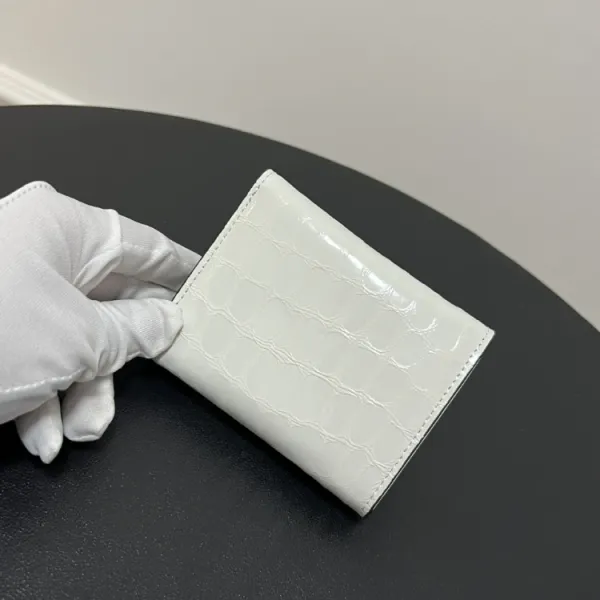 Vivienne Westwood Orb Logo Croc-Embossed White Short Wallet - 3