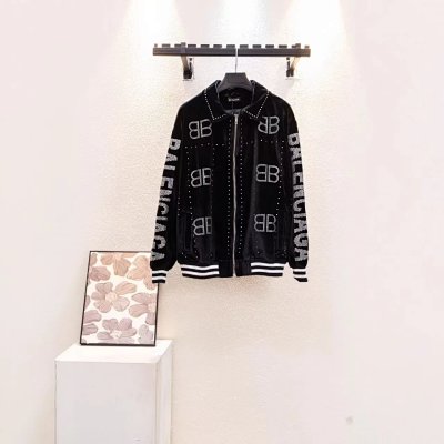 Balenciaga BB Logo Velvet Bomber Jacket