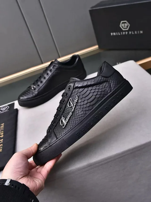 Philipp Plein Sneakers Low-Top Snakeskin-Embossed Lace-Up product detail image 2