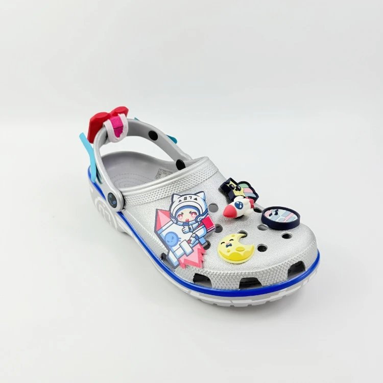 Crocs Classic Silver Space Theme Clogs