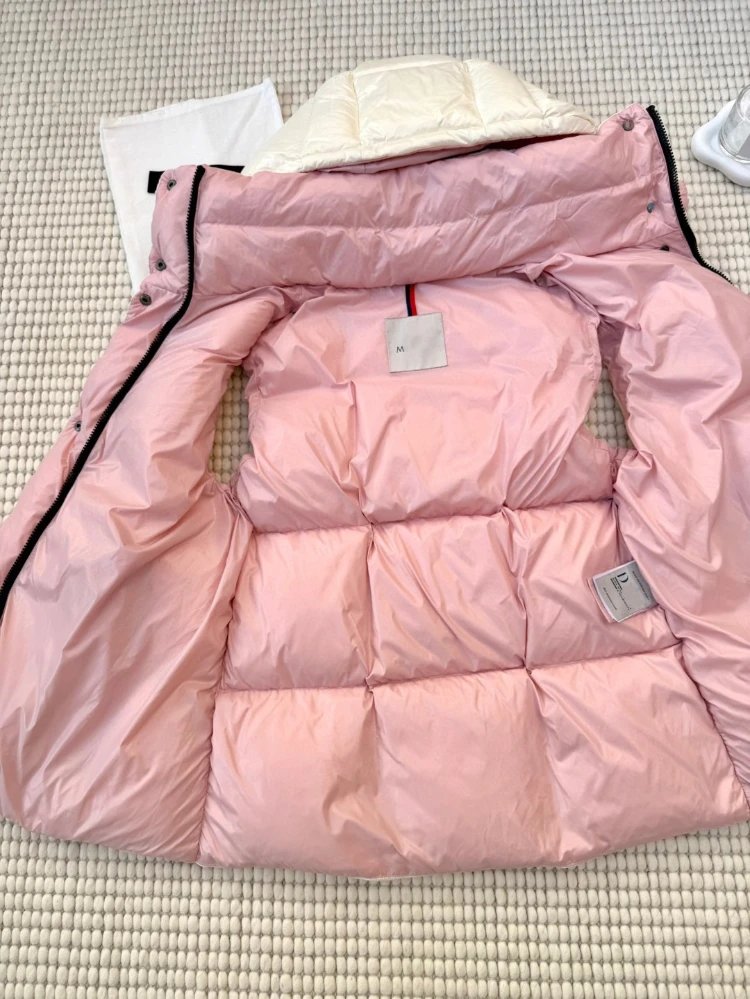 Moncler Vests Hooded quilted puffer vest with contrast shoulder panels image 4