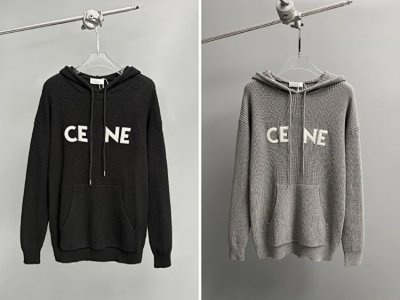Celine Logo Knit Hoodie [2 styles]