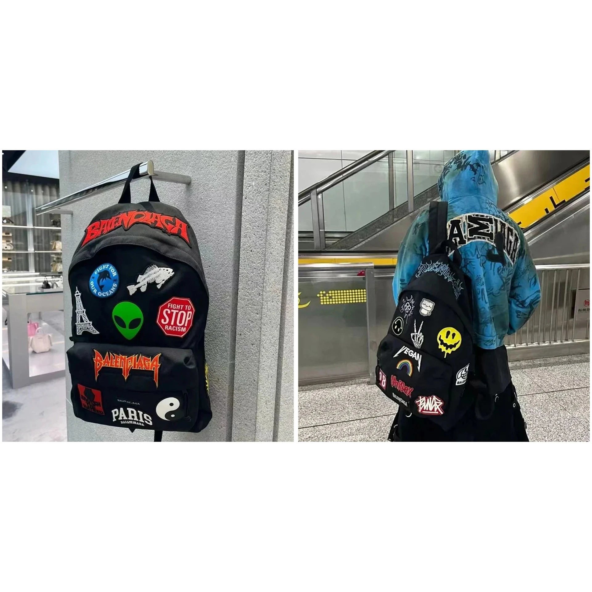 Balenciaga Explor*er Alien Logo Backpack