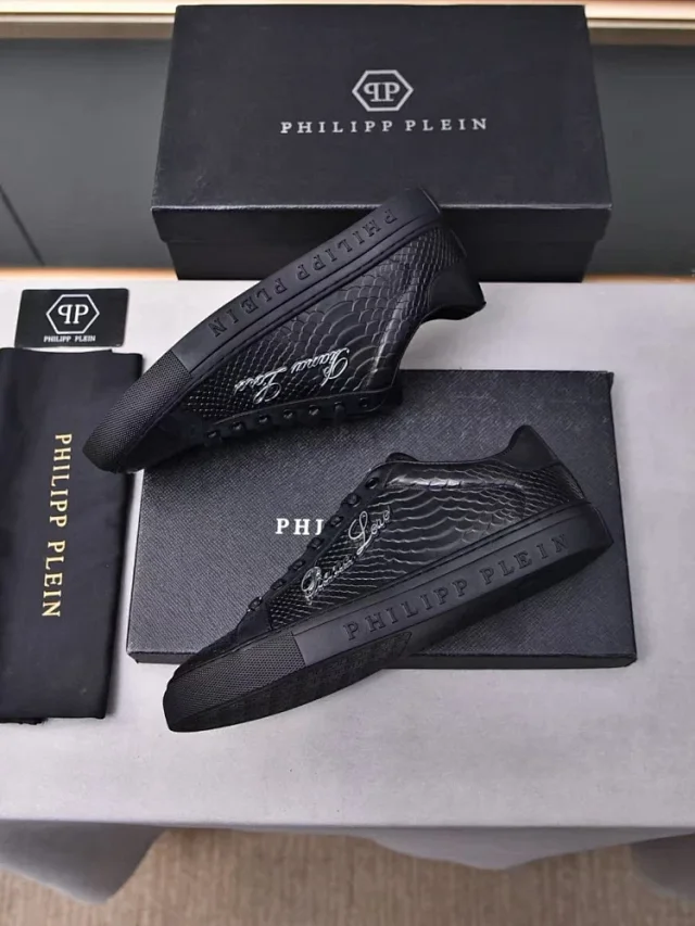 Philipp Plein Sneakers Low-Top Snakeskin-Embossed Lace-Up product detail image 4