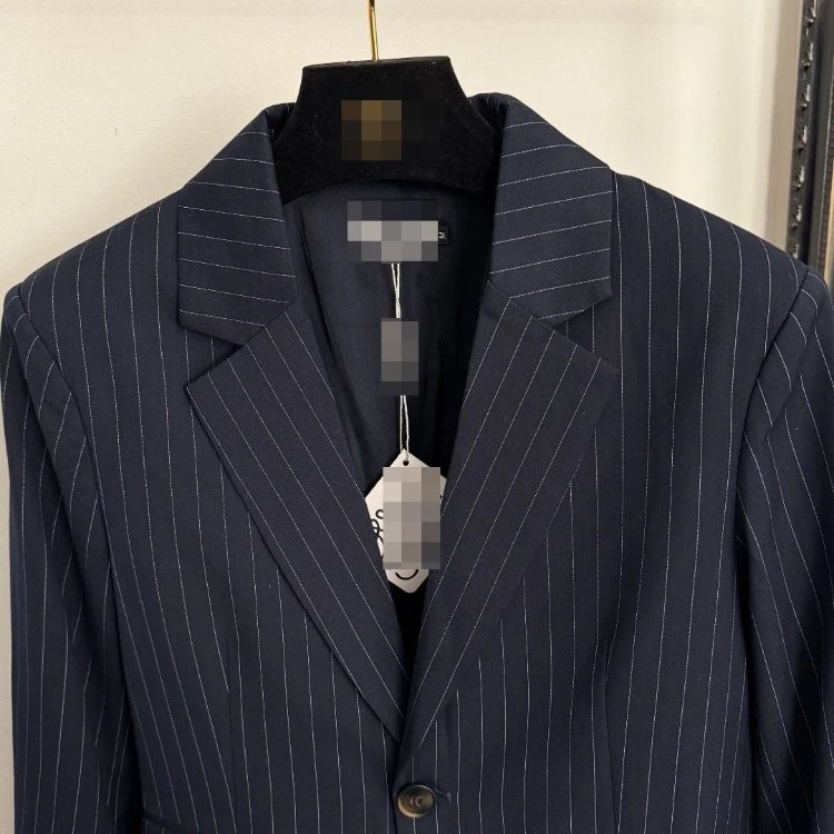 Unbranded Suits One-button pinstripe blazer and trousers set image 2