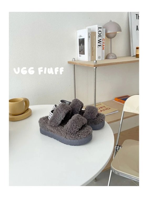 UGG Fluff Grey Slide