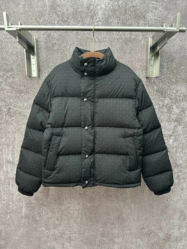 Unbranded Down Jackets Stand-Collar Quilted Puffer with All-Over Cross Motif product detail image 1