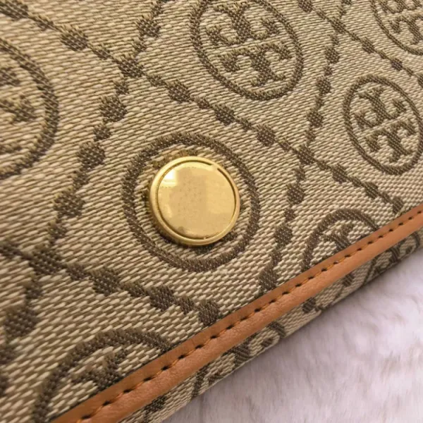 Tory Burch Reva Printed Long Wallet Beige Black - 4