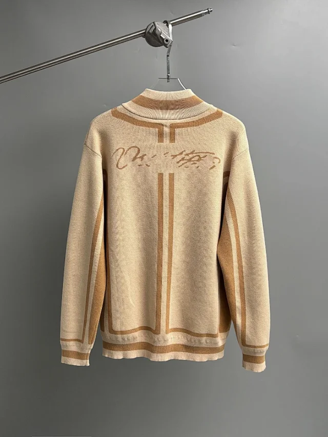 Unbranded Knitwear 5481 Zip-Up Mock-Neck Knit Cardigan product detail image 3