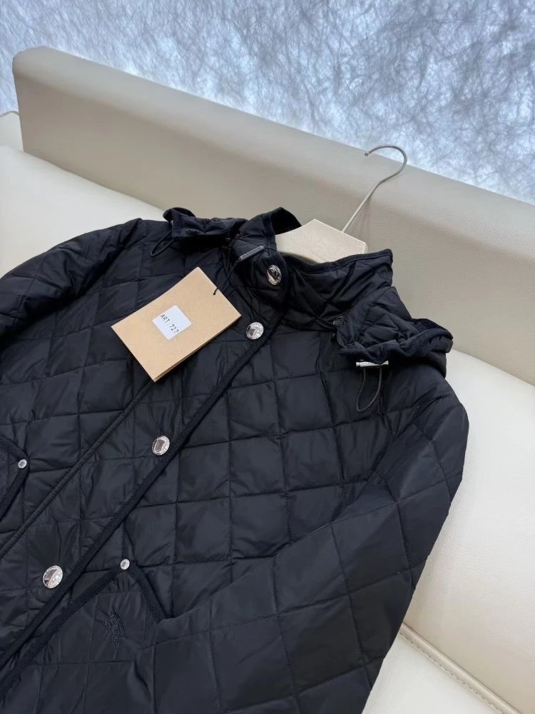 Burberry Down Jackets Hooded diamond-quilted jacket with snap pockets image 3