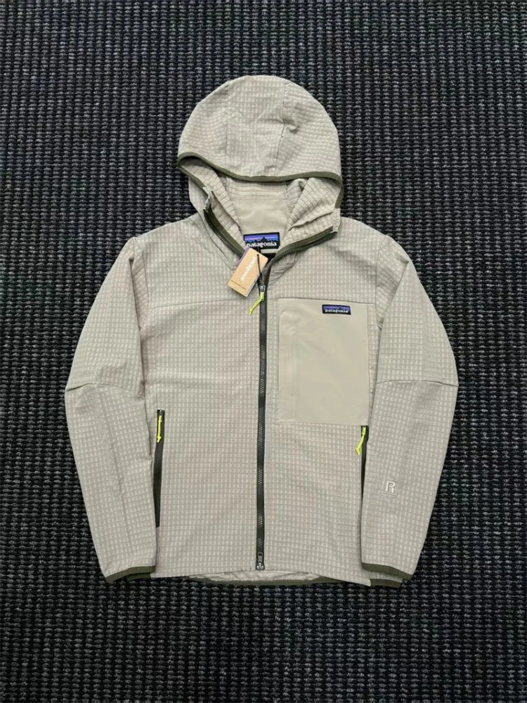 Patagonia Jackets R2 TechFace Hooded Jacket — SKU-01-Khaki