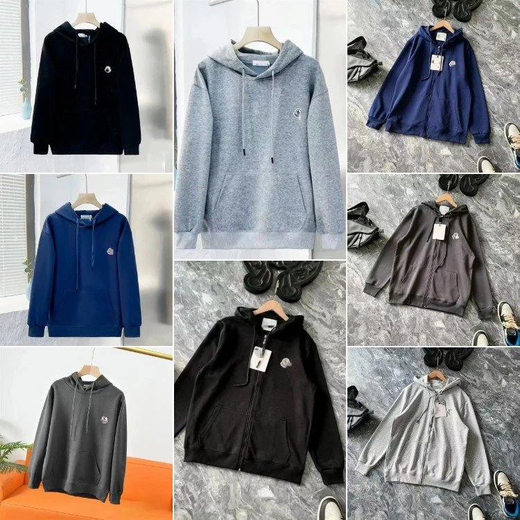 Moncler Felt Logo Patch Pullover & Zip-Up Hoodies - 007957