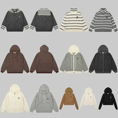 Unbranded Striped Knit Hooded Sweatshirts [20 styles]