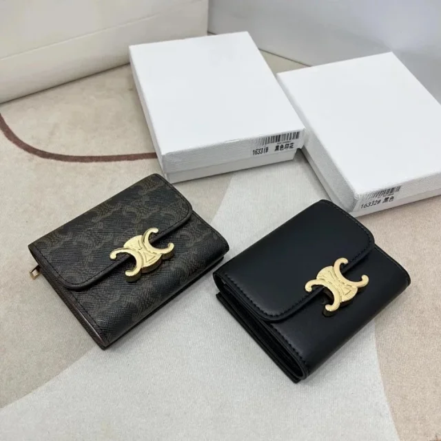 Celine Wallets & Card Holders Triomphe Flap Wallet with Detachable Zip Holder product detail image 3