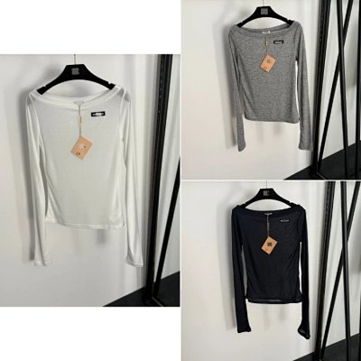 Unbranded Off-Shoulder Long Sleeve Mesh Top [3 styles]