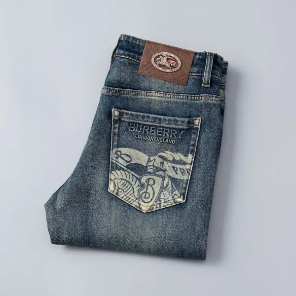Burberry Graphic Print Denim Jeans Blue - 3