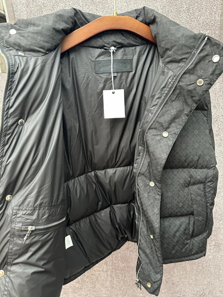 Unbranded Down Jackets Stand-Collar Quilted Puffer with All-Over Cross Motif image 4