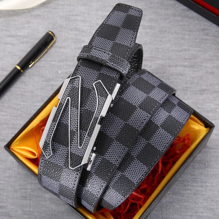 SKU-02-Black Plaid Z-Silver Buckle